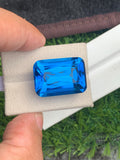 Electric Blue Topaz Gemstone: 49.50 CT Cushion Cut, Loupe Clean