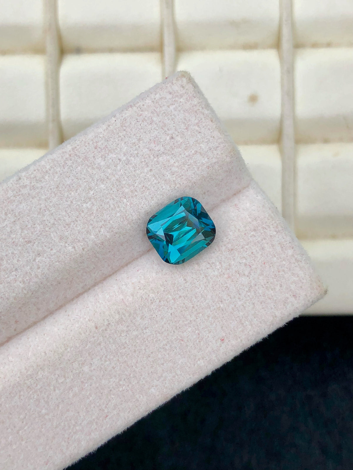 Lagoon Blue Tourmaline Gemstone: 2.05 CT Cushion Cut, Afghanistan