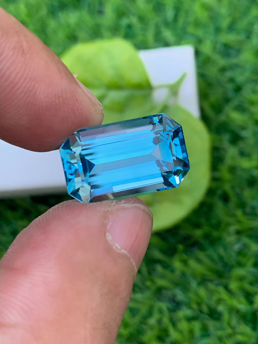 Emerald Cut Swiss Blue Topaz Gemstone: December Birthstone, 17.10 CT
