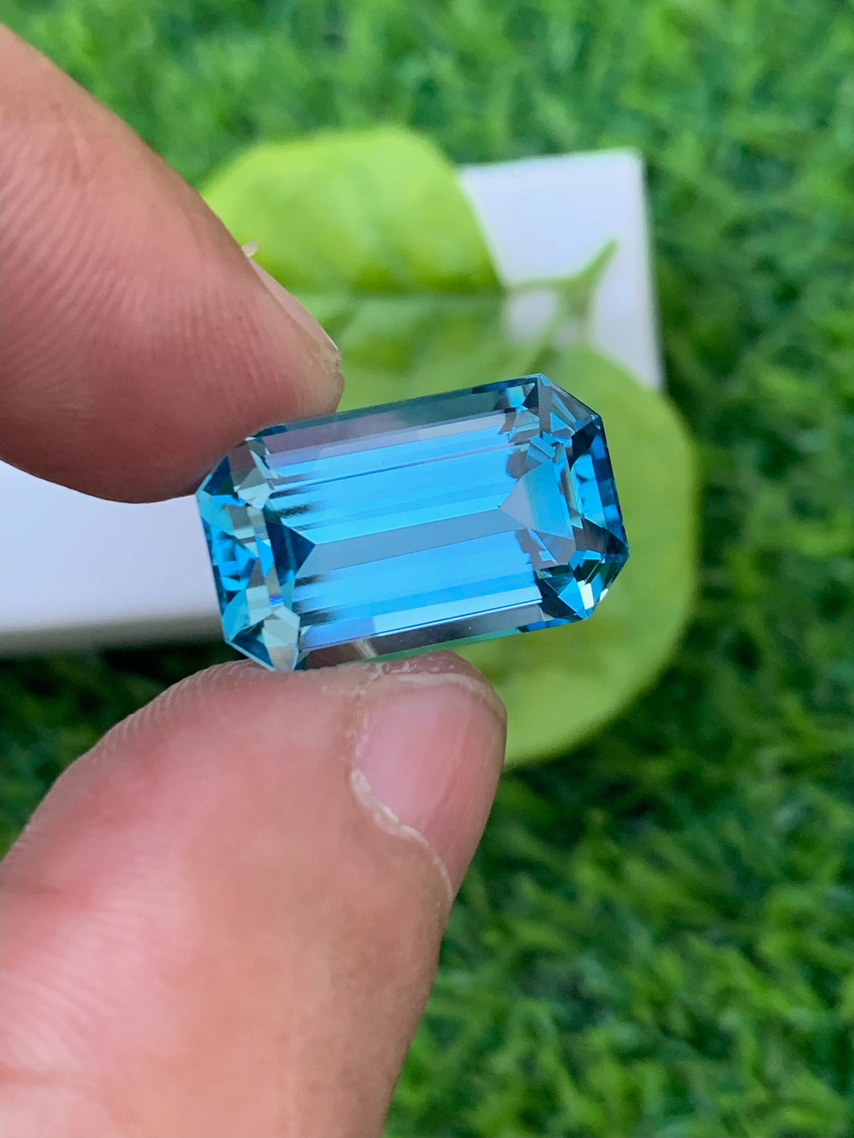 Emerald Cut Swiss Blue Topaz Gemstone: December Birthstone, 17.10 CT