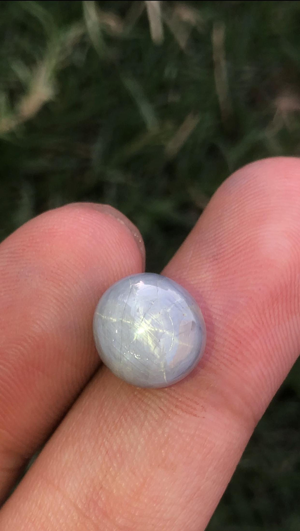Oval Star Sapphire Gemstone: Grayish Blue Faceted Ring Stone, 8.45 CT