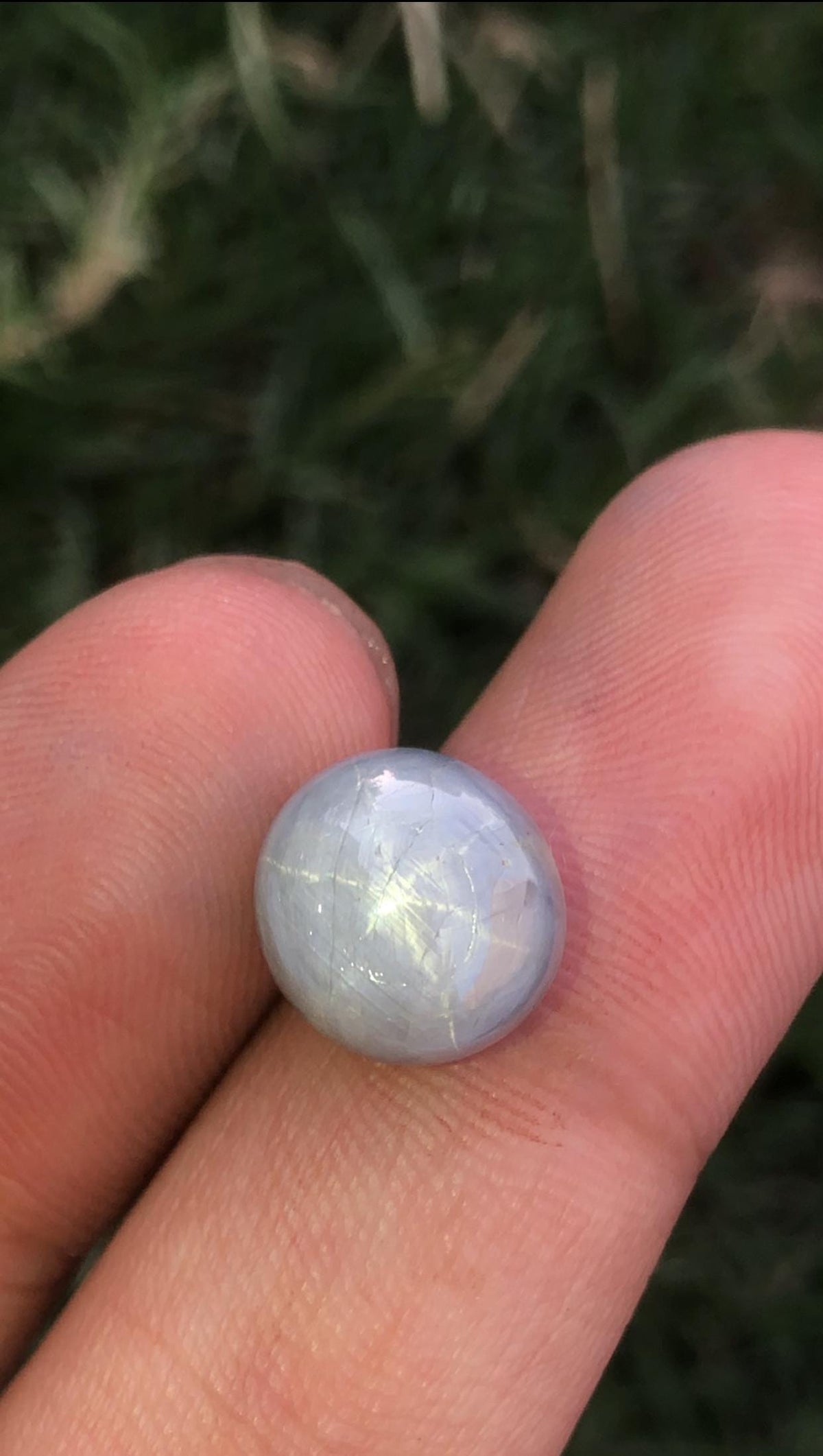 Oval Star Sapphire Gemstone: Grayish Blue Faceted Ring Stone, 8.45 CT