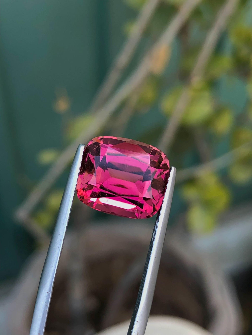 Reddish Pink Tourmaline Gemstone: 9.30 CT Cushion Cut, Afghanistan