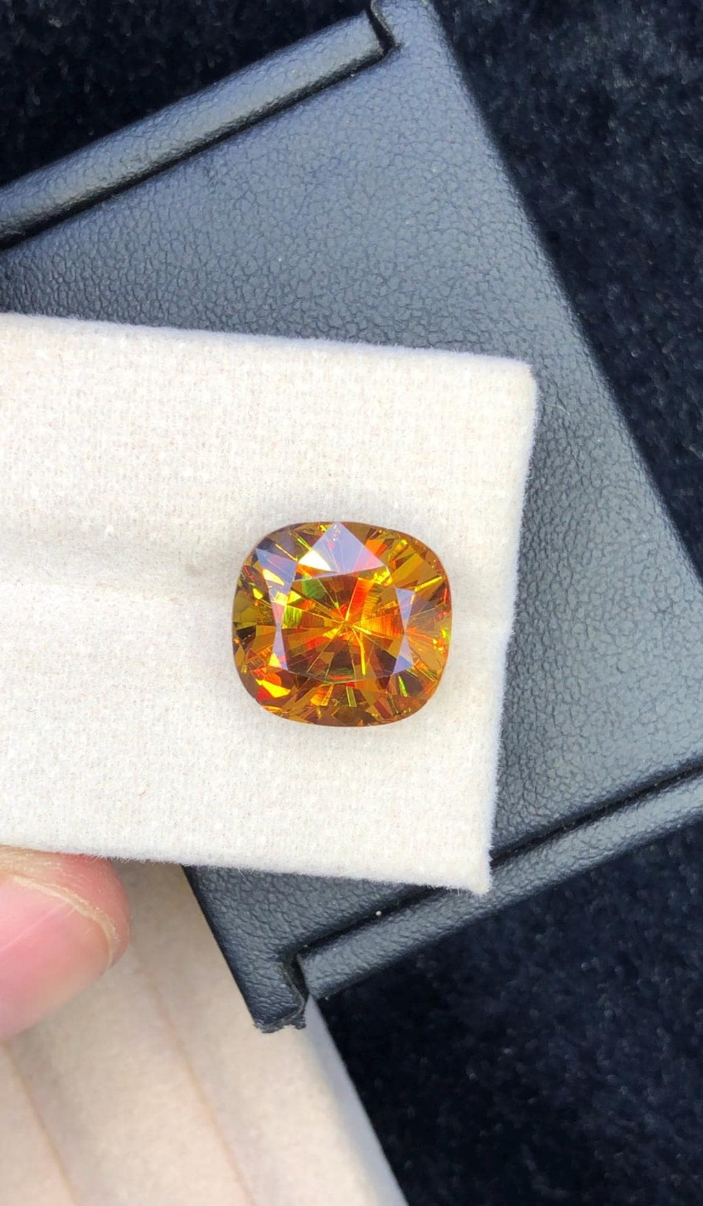 Cushion Cut Sphene Gemstone: 10.05 Carat AAA Grade Fire Stone