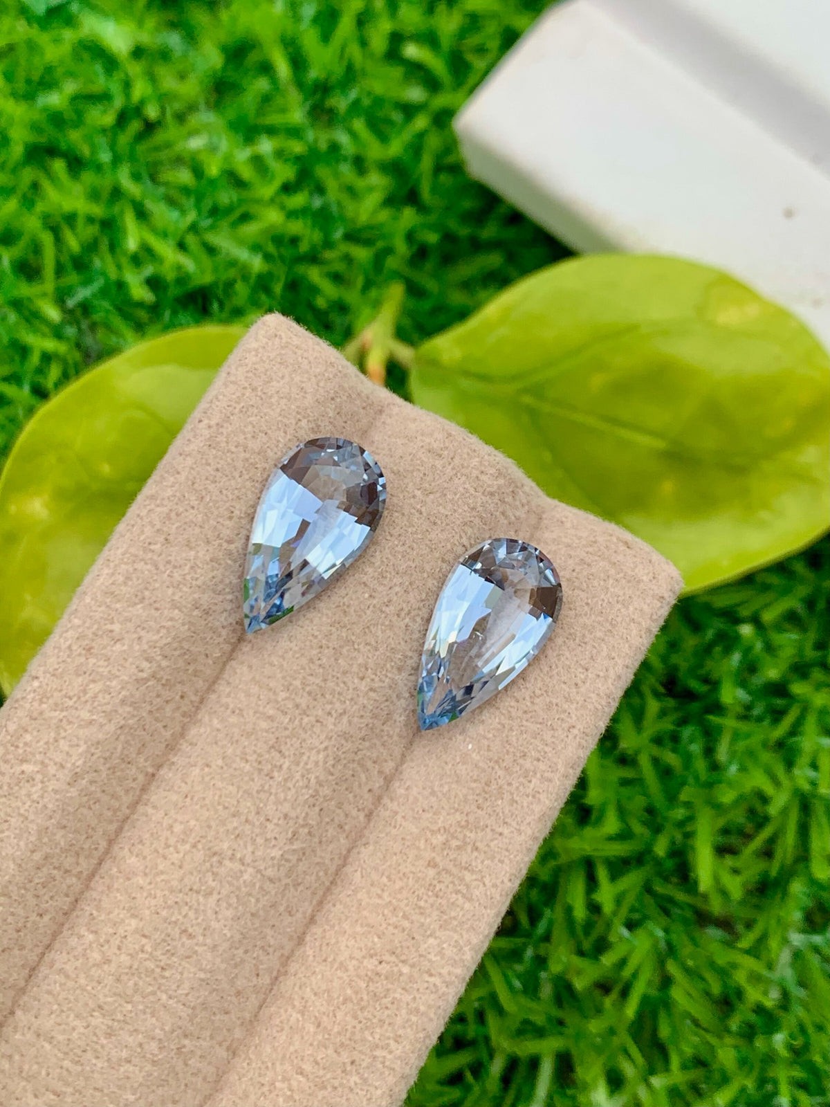 Santa Maria Blue Aquamarine Gemstone Pair: Pear Cut, March Birthstone, 6.30 CT