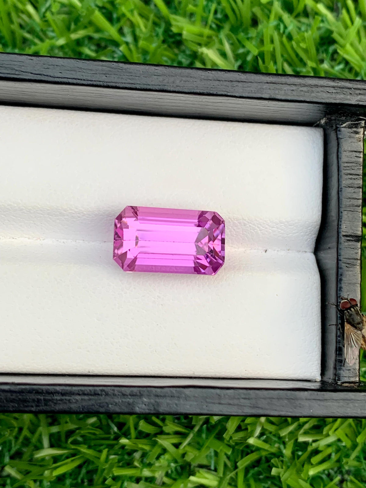 Emerald Cut Pink Kunzite Gemstone: 11.50 Carat, Afghanistan Origin