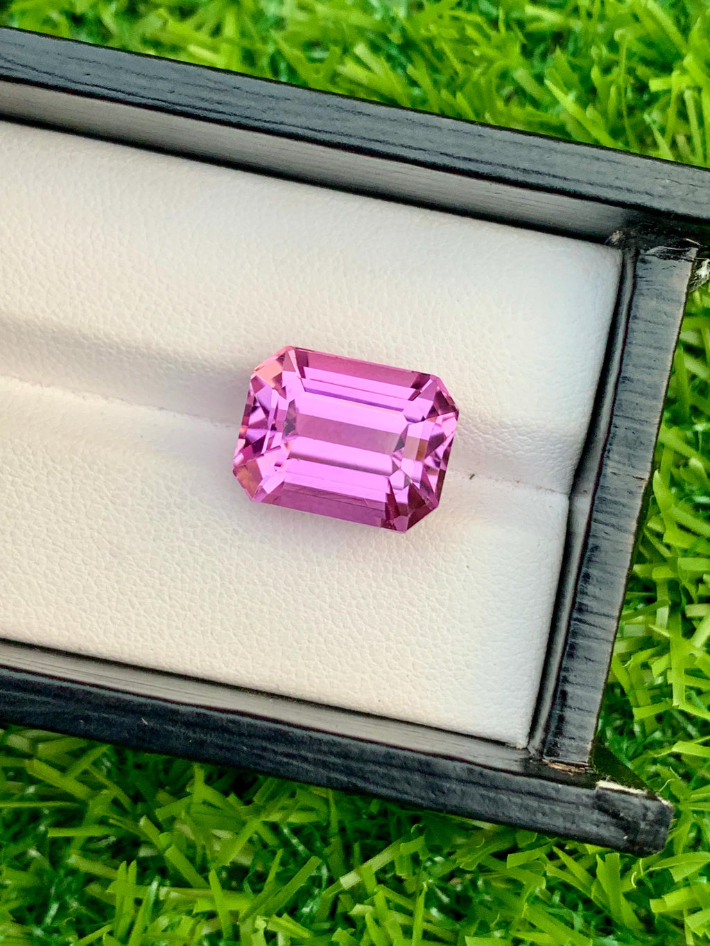 Vivid Pink Kunzite Gemstone: 13.80 Carat Emerald Cut, Afghanistan