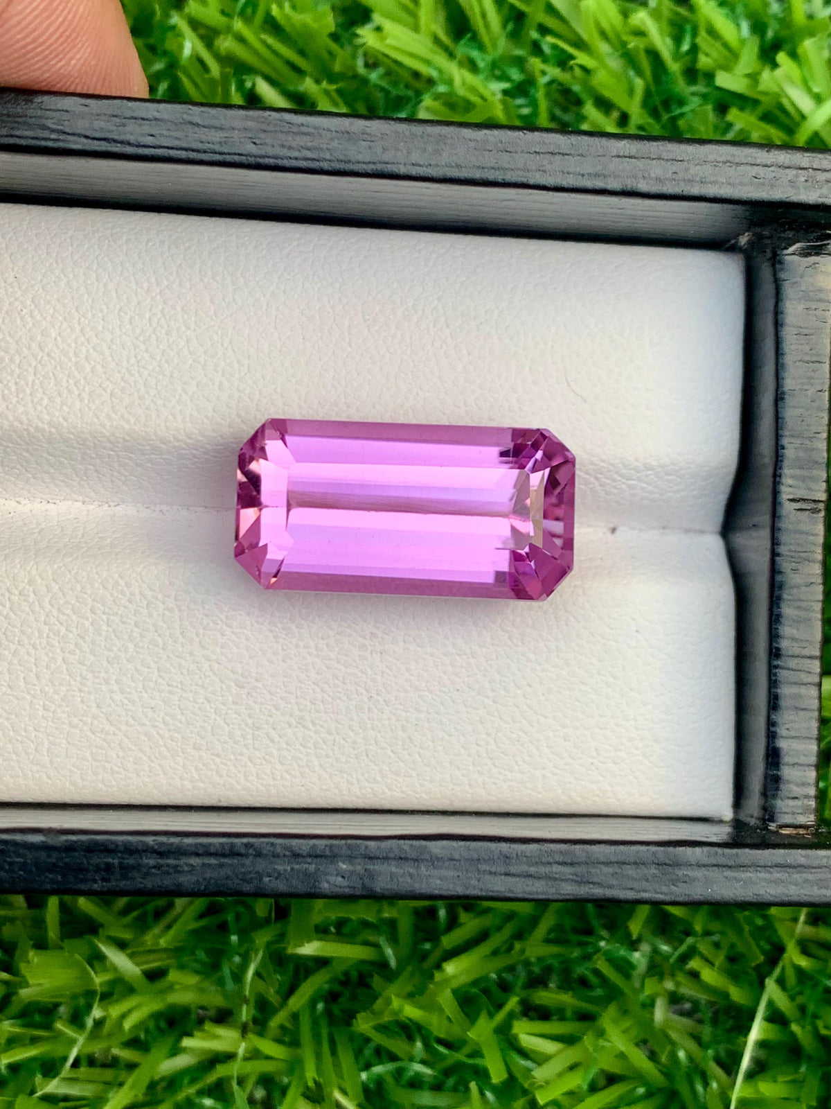 Deep Pink Kunzite Gemstone: 18.80 CT Emerald Cut, Afghanistan