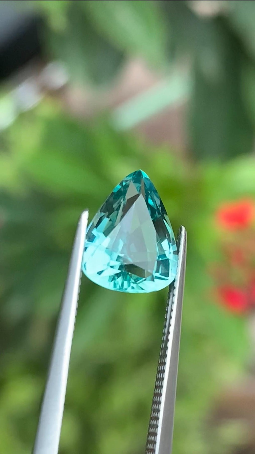 Natural 2.50 Carat Pear Cut Lagoon Tourmaline Gemstone from Afghanistan