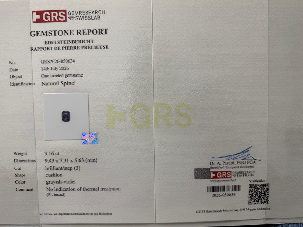 GRS Certified Color Change Spinel Faceted Cut – Color-Change Blue to Purple with Certificate.