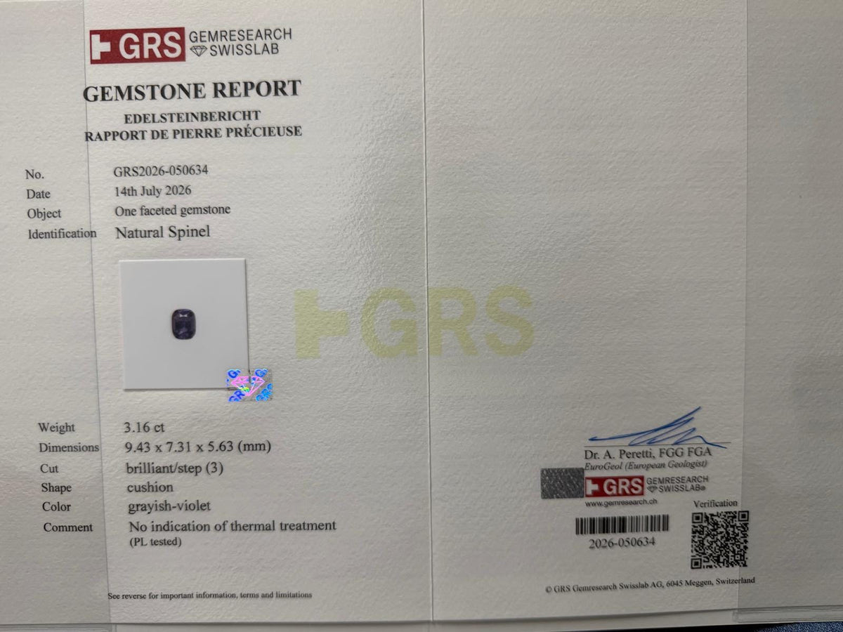 GRS Certified Color Change Spinel Faceted Cut – Color-Change Blue to Purple with Certificate.