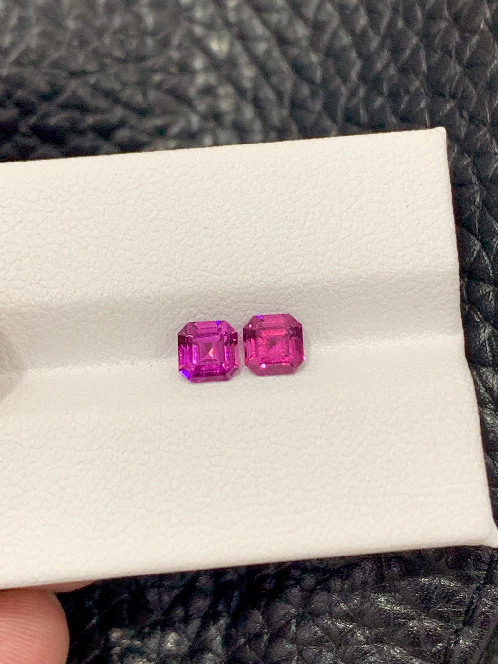 Malaya Garnet Pair 1.25ct Emerald Cut | Vibrant Peach-Pink Matching Set