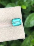 3.30 Carat Lagoon Tourmaline Gemstone: Afghan Cushion Cut Elbaite