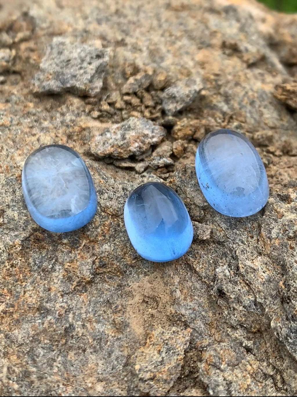 Pure Blue Color Aquamarine Beryl Cabochon Gemstones matching set - 34.30 Carats