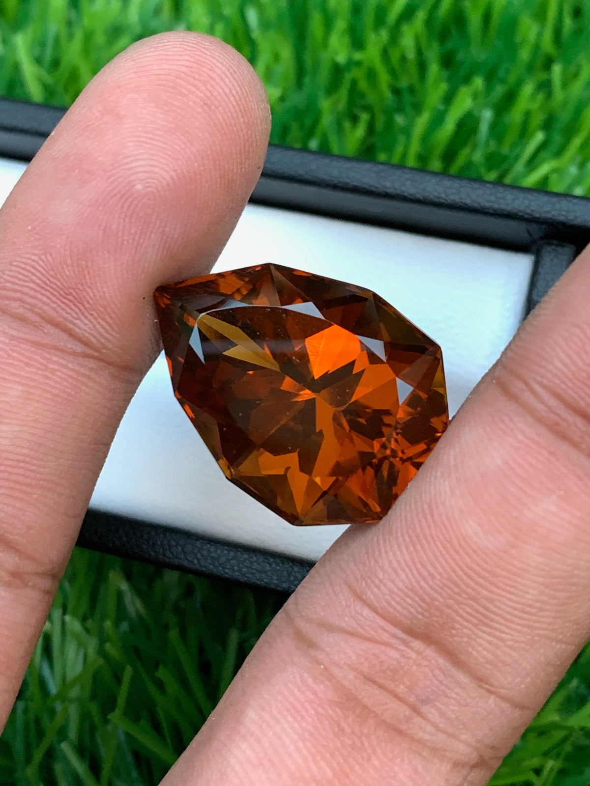 Mahogany Orange Citrine Gemstone: Natural Pear Cut, 33 CT