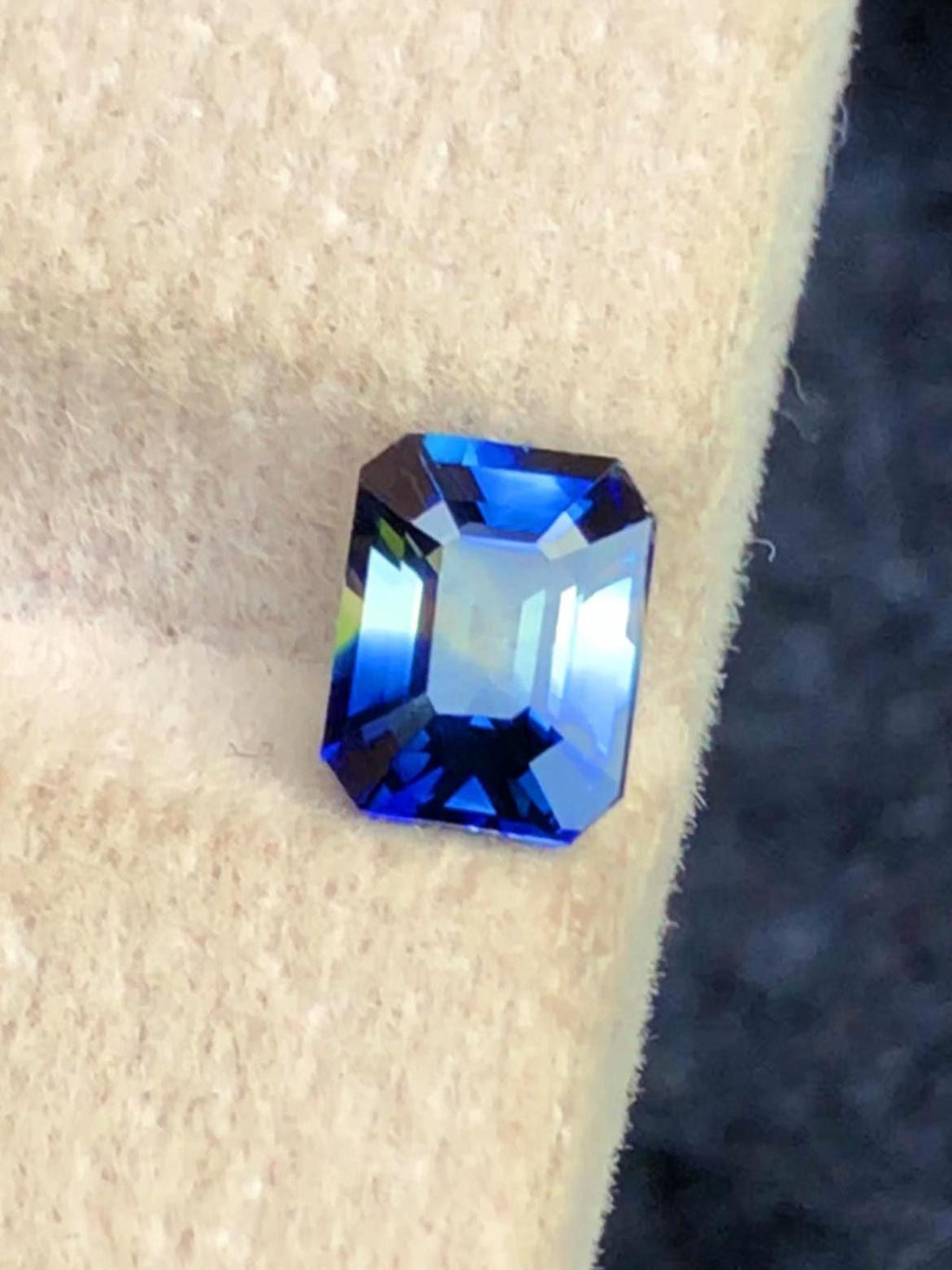 Parti Sapphire 1.14ct Emerald Cut – Bi-Color Gem from Sri Lanka