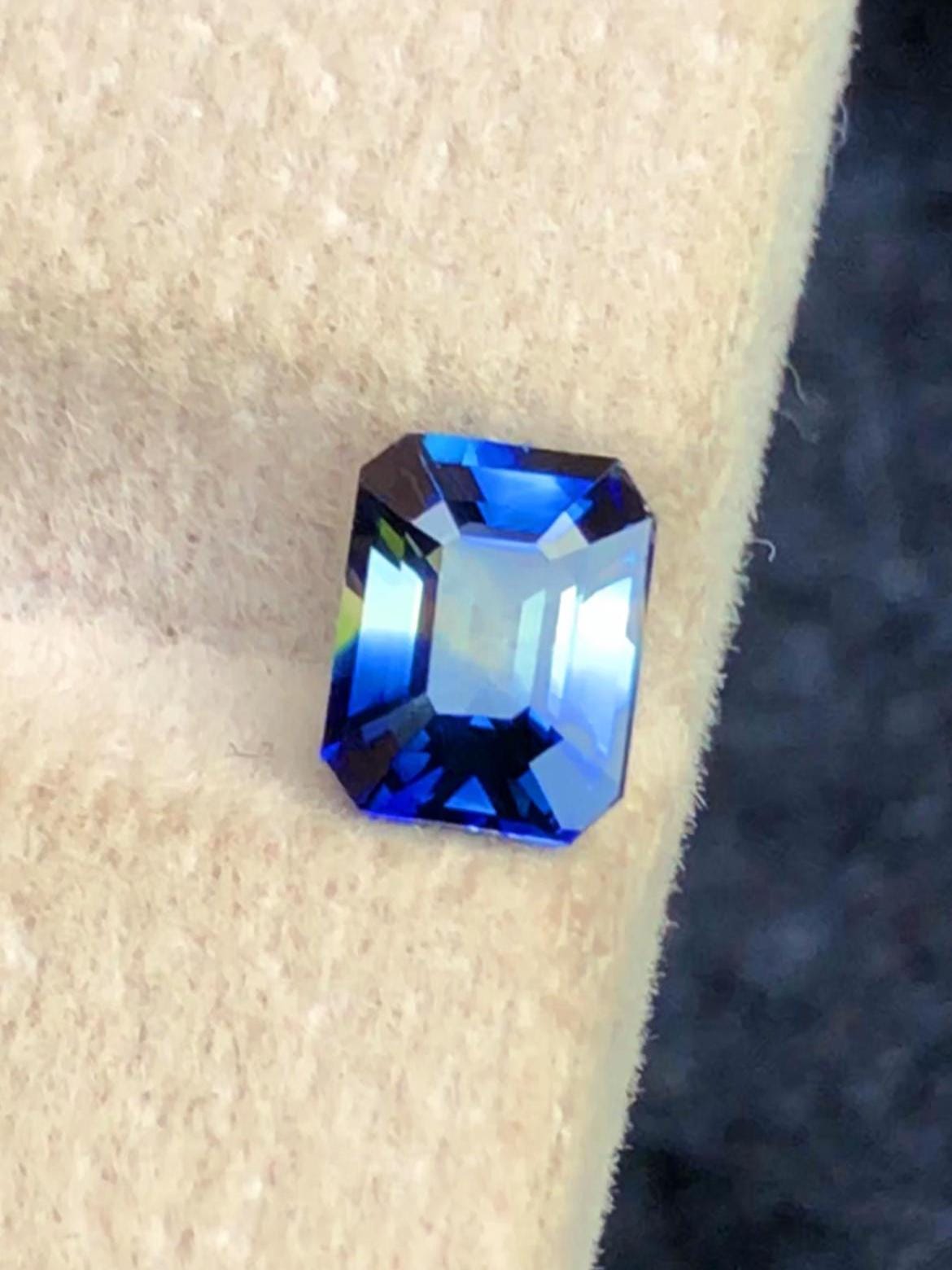 Parti Sapphire 1.14ct Emerald Cut – Bi-Color Gem from Sri Lanka