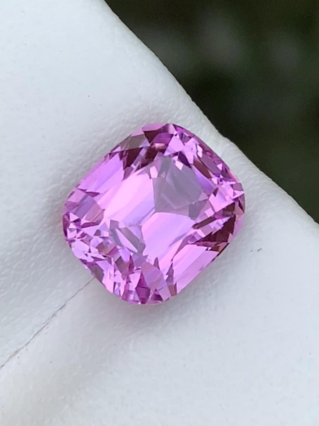 Pink Kunzite 4.65 CT Faceted Cushion Cut Stone From Afghanistan