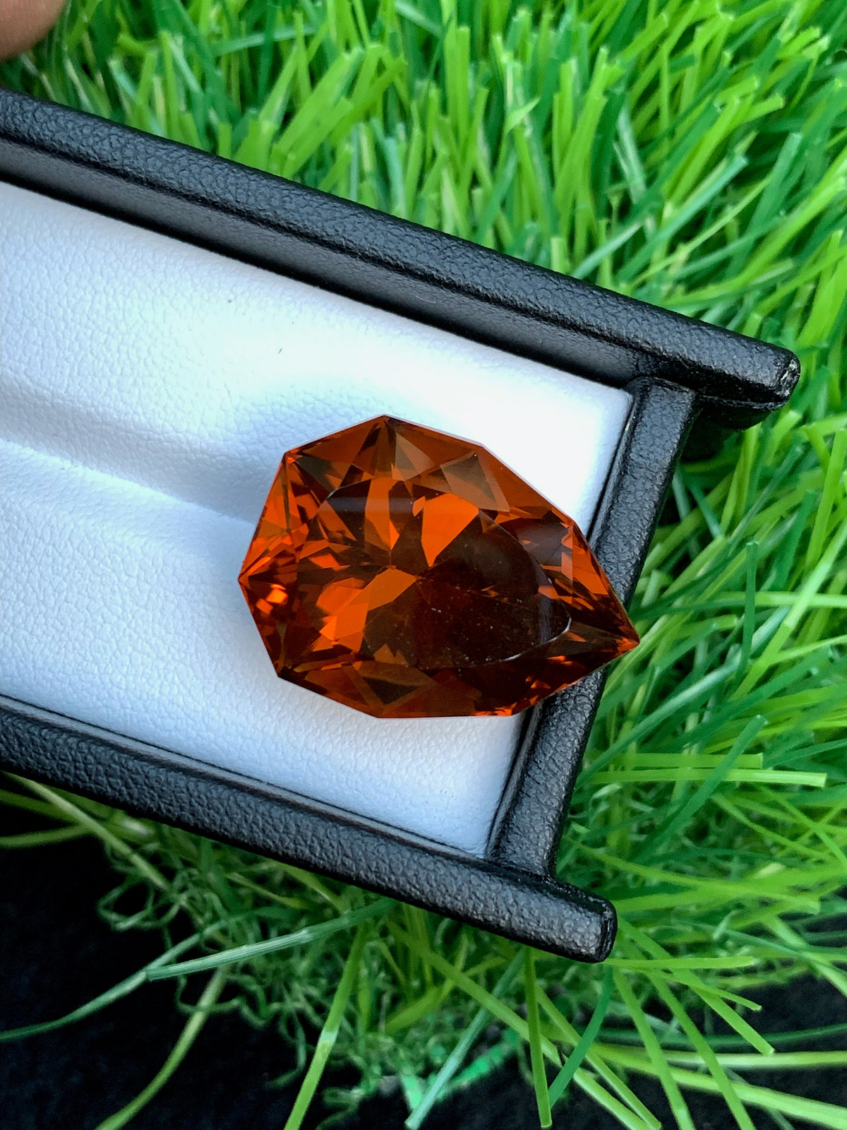 Mahogany Orange Citrine Gemstone: Natural Pear Cut, 33 CT