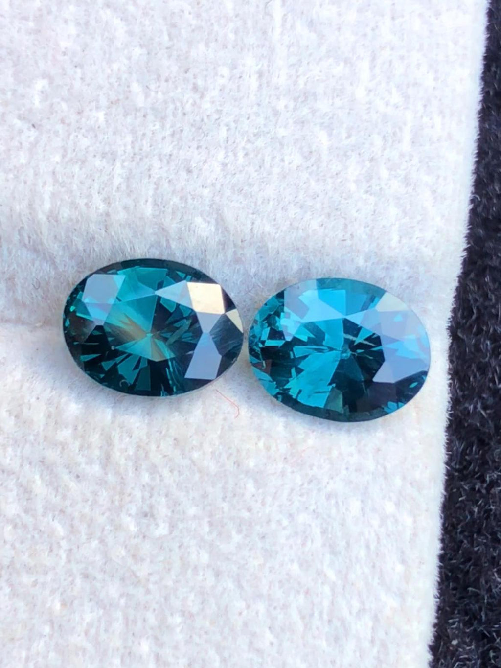 Greenish-Blue Spinel Pair 2.20ct Oval Faceted Cut – Tanzania, No-Heat Certified Quality