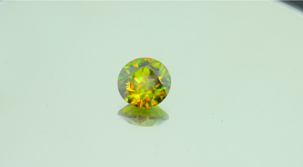1.85 Carat Natural Chrome Sphene Gemstone: Nugget Green Sparkle