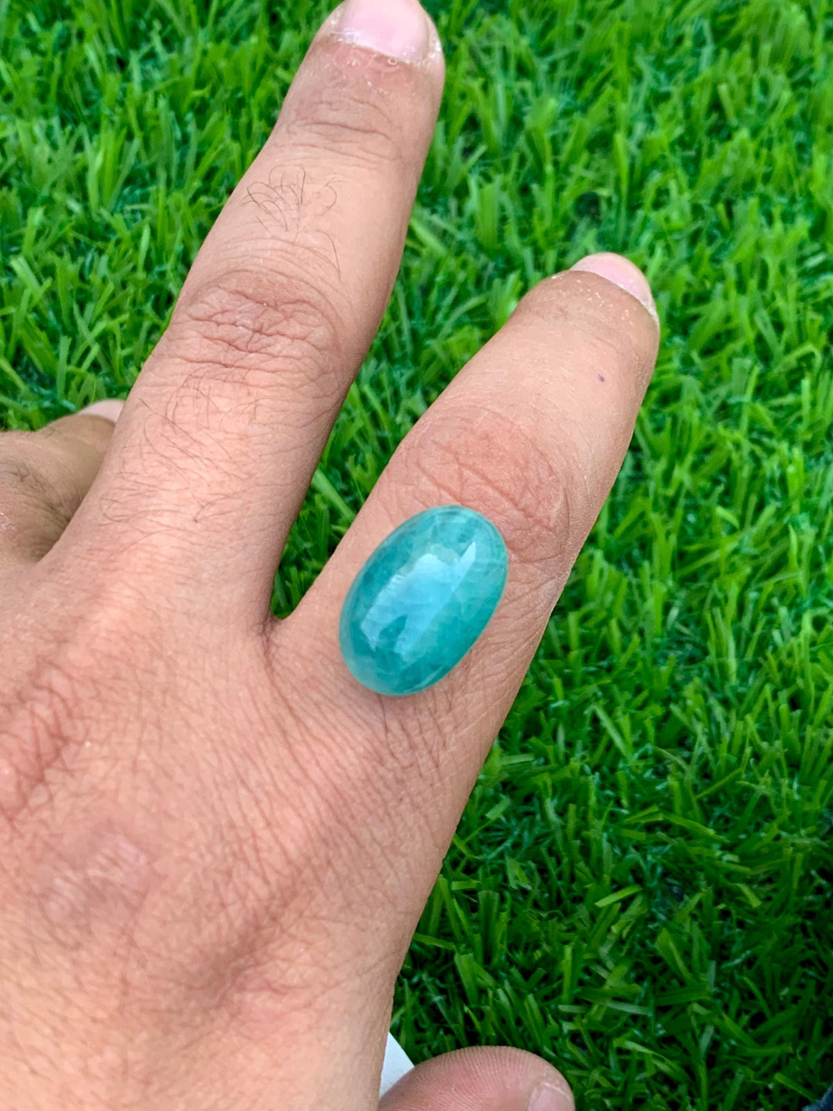 Grandidierite Gemstone Cabochon: Rare Bluish-Green Jewelry Stone, 11.60 CT
