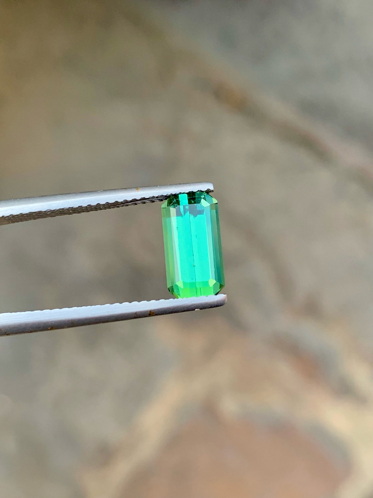 Mint Green Tourmaline Gemstone: Emerald Cut, Flawless, 2.40 CT