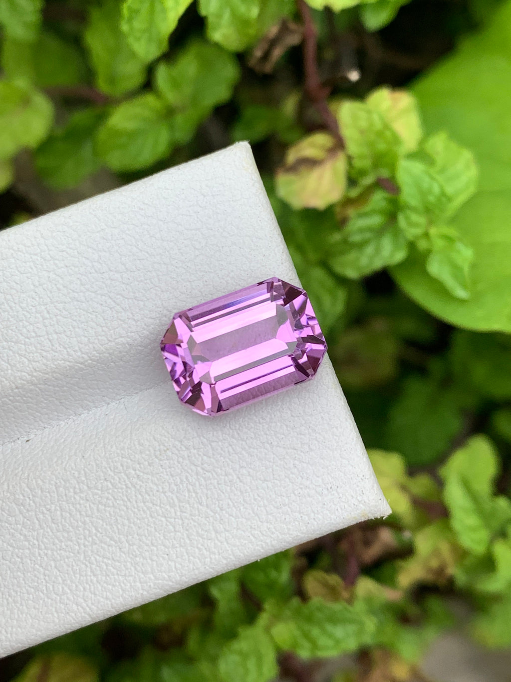 Lavender Pink Kunzite Gemstone: Emerald Cut, 7.25 CT Loose Stone