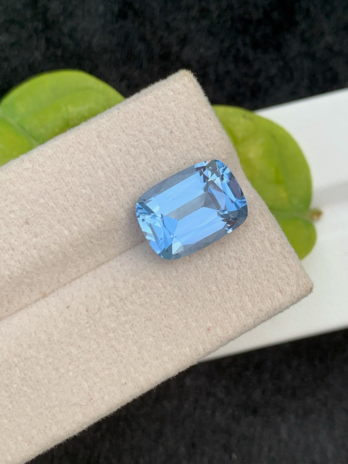5.20 CT Brazilian Aquamarine Loose Gemstone: Santa Maria Blue Cushion Cut