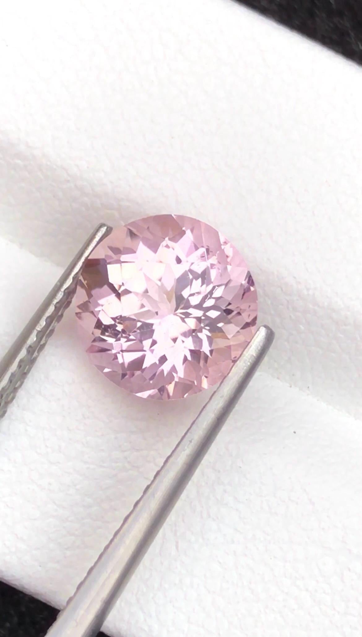 Pink Morganite 3.30 ct Round Cut – From Pakistan