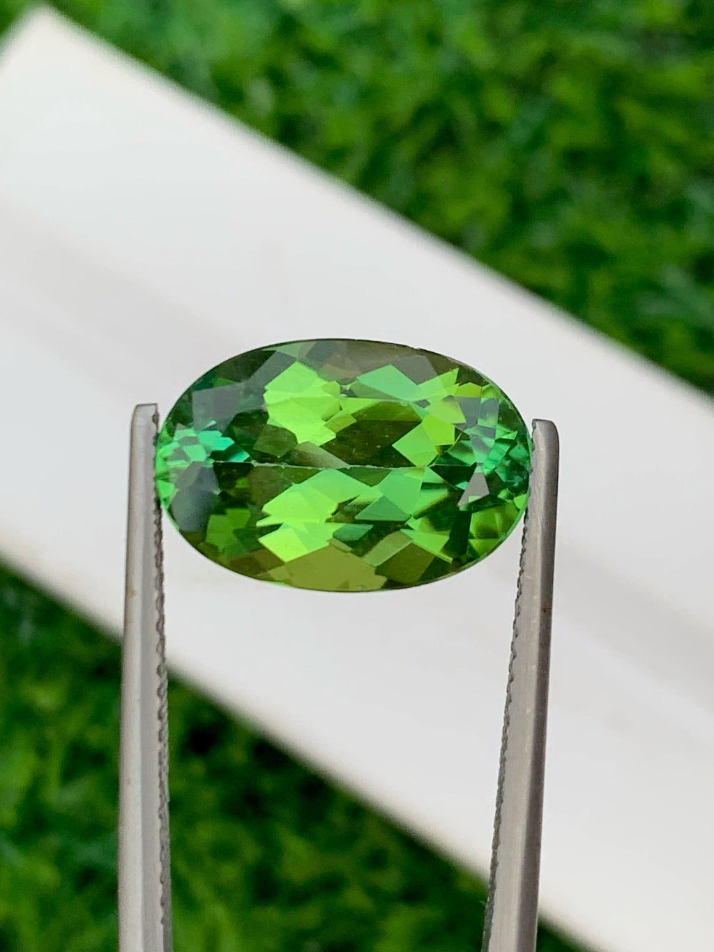 Vibrant Green Tourmaline Gemstone: Oval Cut, 6.60 CT, VVS Clarity