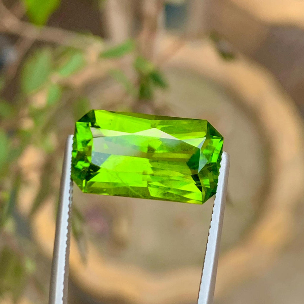 Peridot 11.70ct Fancy Cut Green Gemstone 17.7x10mm
