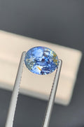 Certified 4.05 Carat Blue Sapphire Gemstone: Oval Faceted Jewelry Stone