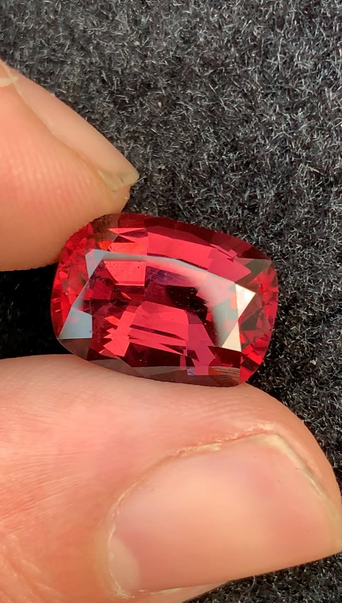 Reddish Pink Spinel 8.50 Carat Cushion Cut Loose Gemstone from burma