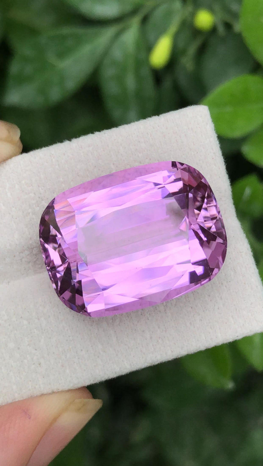 Certified Pink Kunzite 38.10ct Cushion Cut Gemstone from Afghanistan