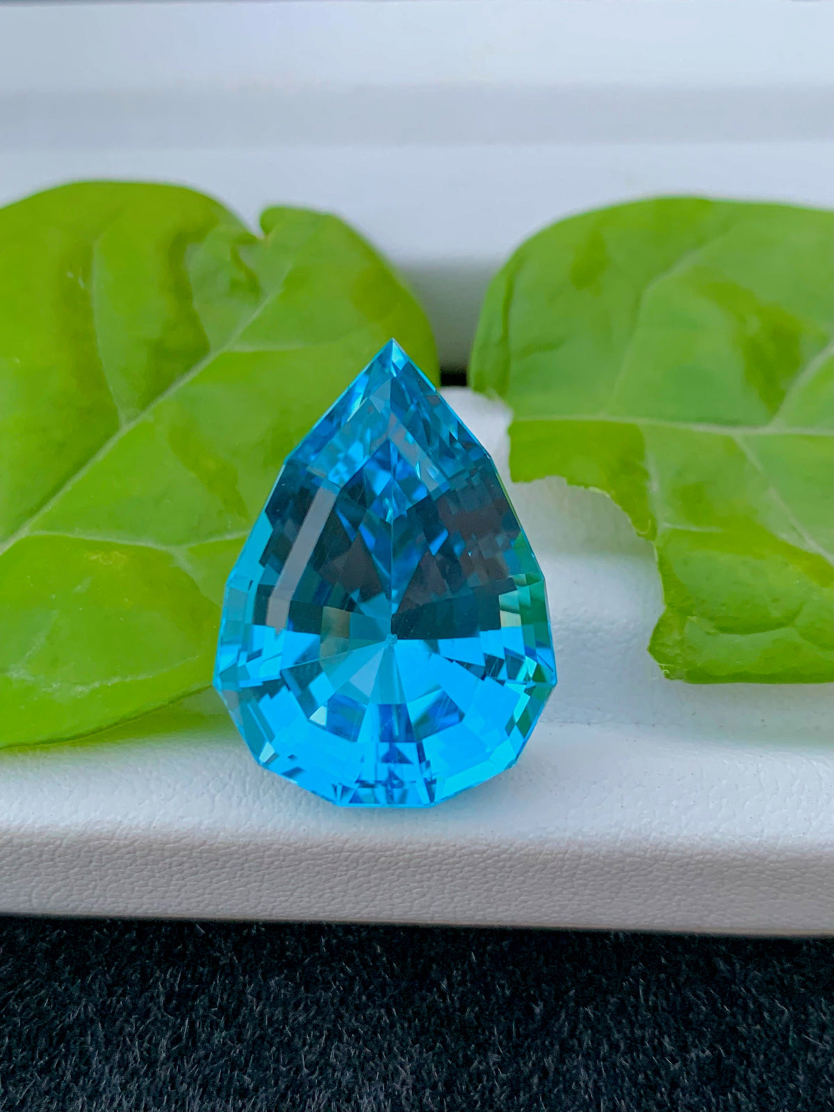 Pear Cut Swiss Blue Topaz Loose Gemstone, 36.45 CT