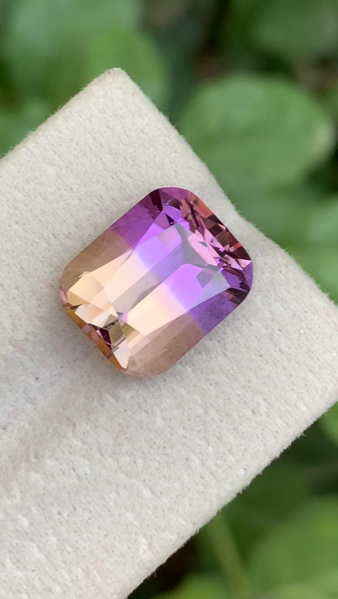 Brazilian Ametrine Gemstone – 8.60ct Cushion Cut Bi-Color Quartz