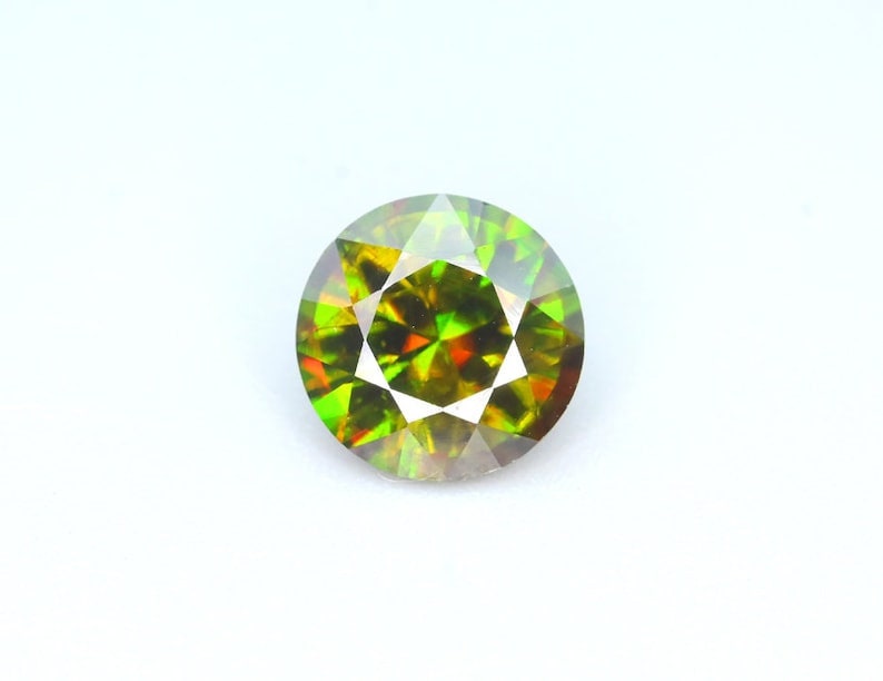 4.05 Carat Natural Chrome Sphene Gemstone: Nugget Green Loose Stone
