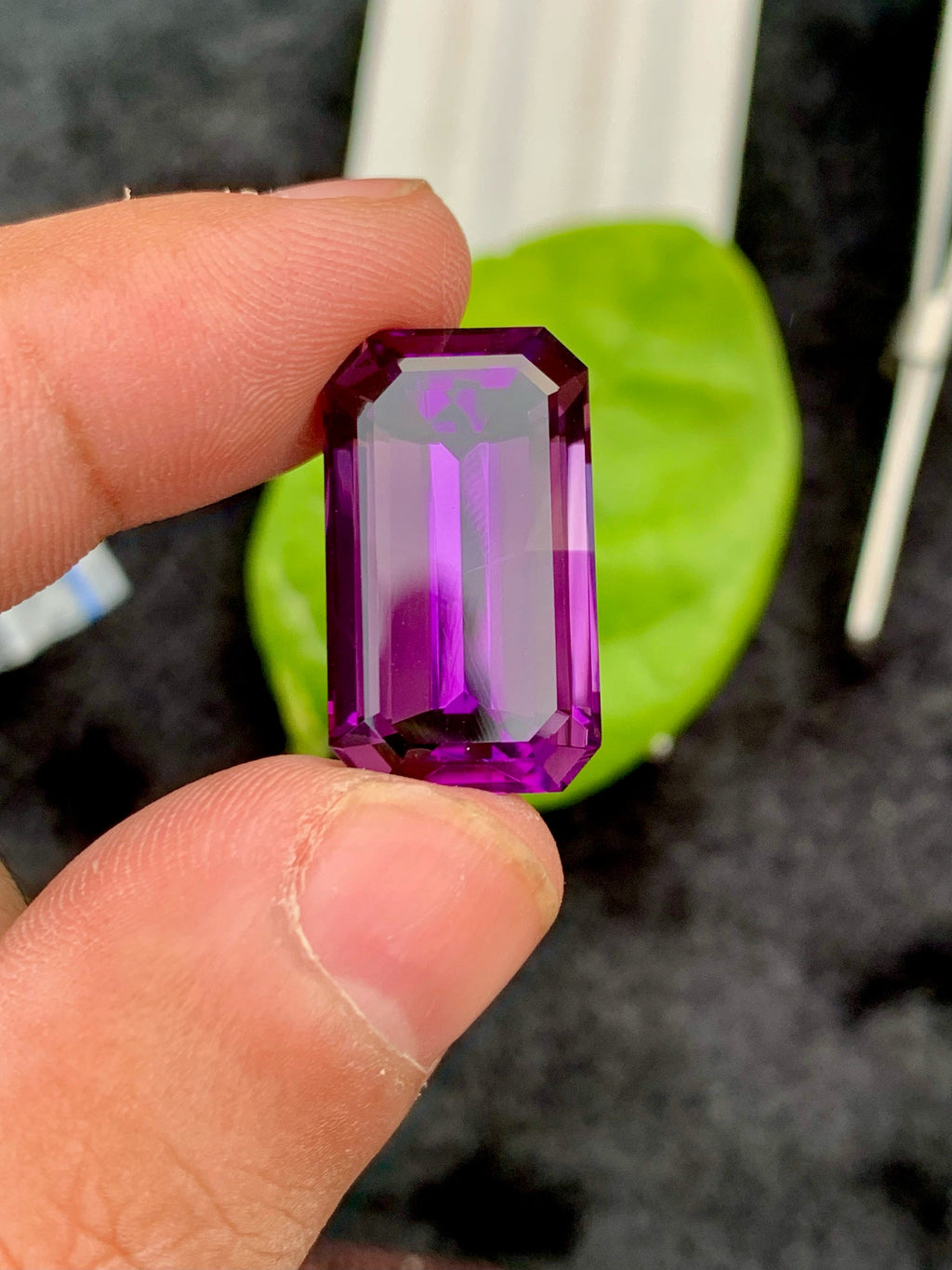 Emerald Cut Amethyst Gemstone: Deep Purple Loose Stone, 22.35 CT