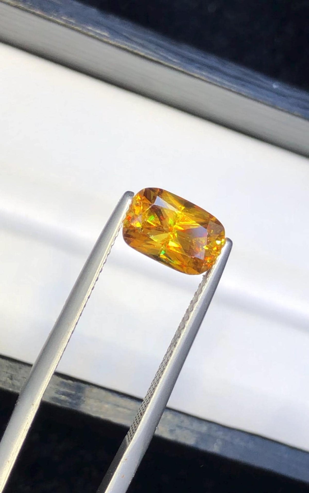 Natural Sphene Gemstone: 2.15 ct Greenish Yellow Cushion Cut