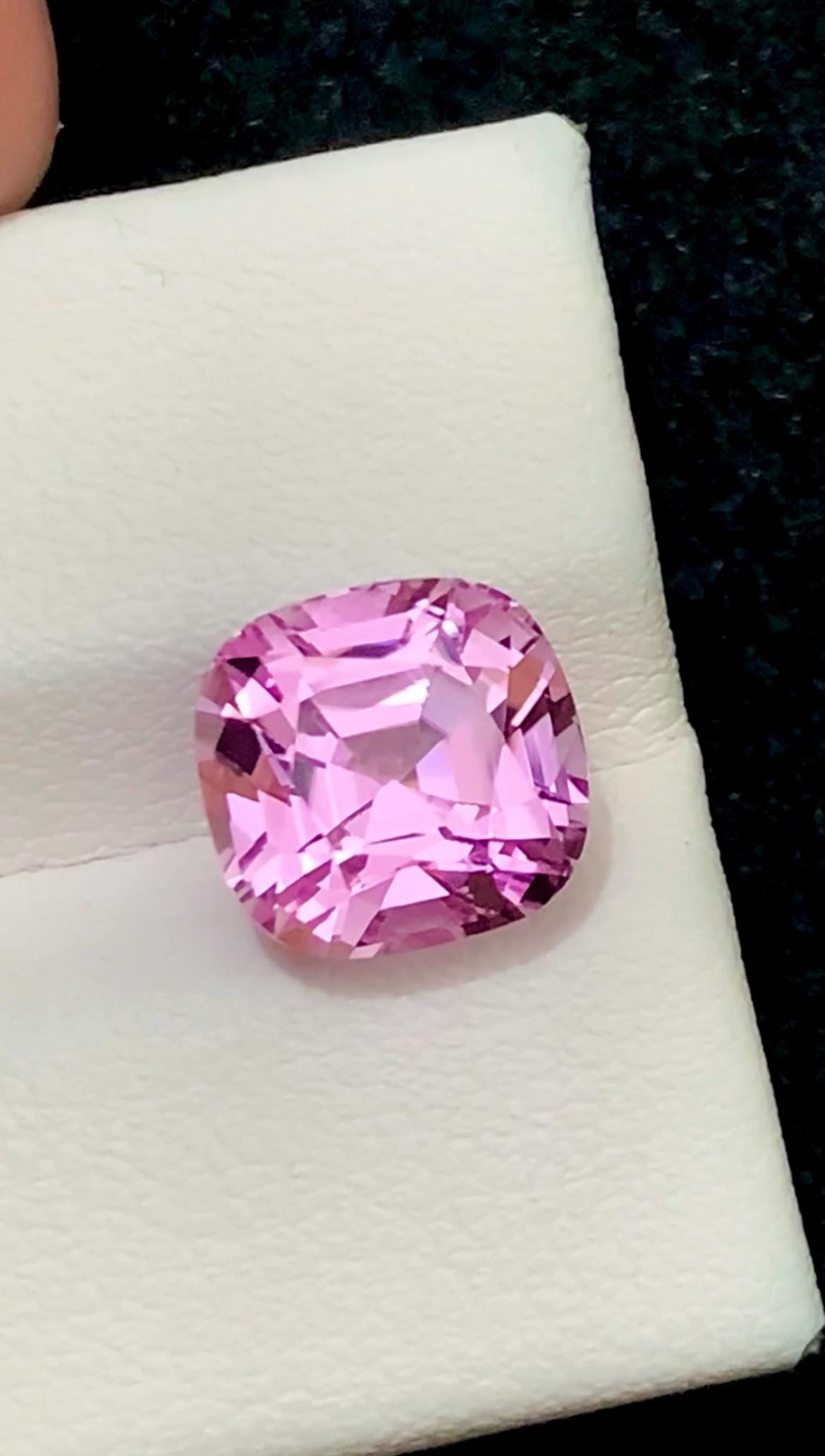 Pink Kunzite 5.05 Carat Cushion Cut Faceted Asscher-Style from Nuristan Afghanistan