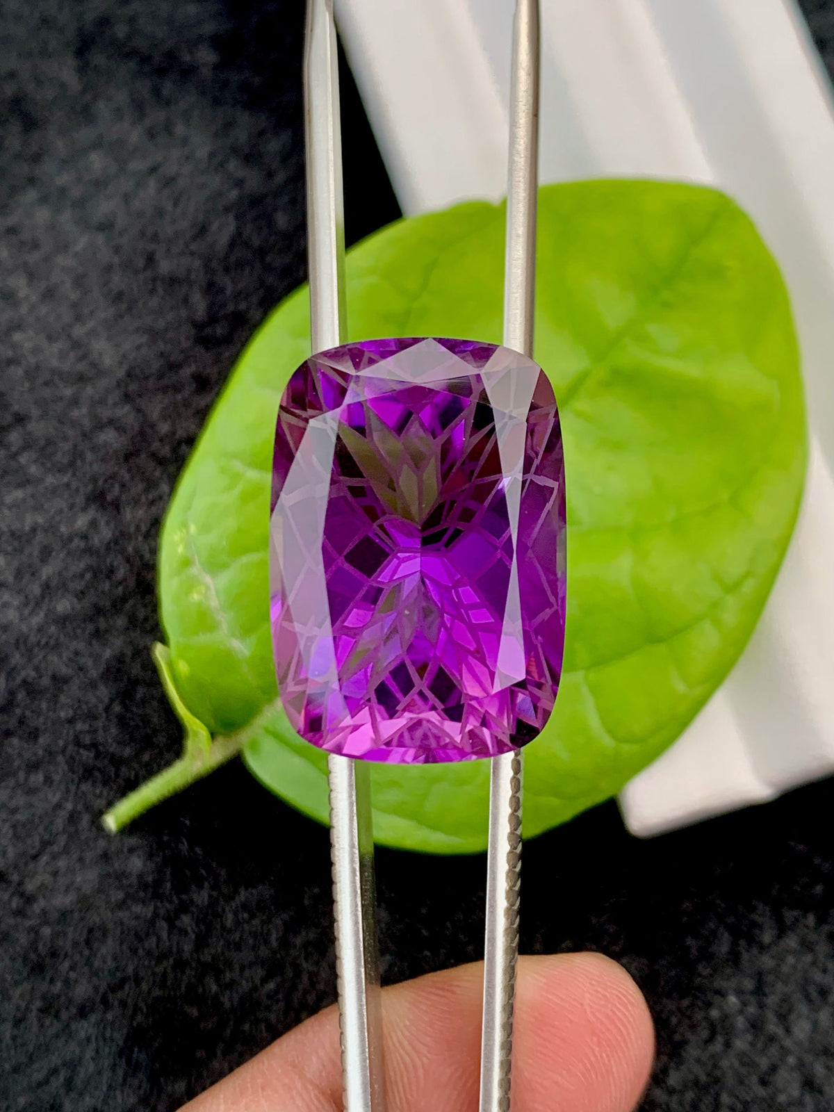 Precision Flower Cut Amethyst Loose Gemstone Big Size - 31.25 Carats
