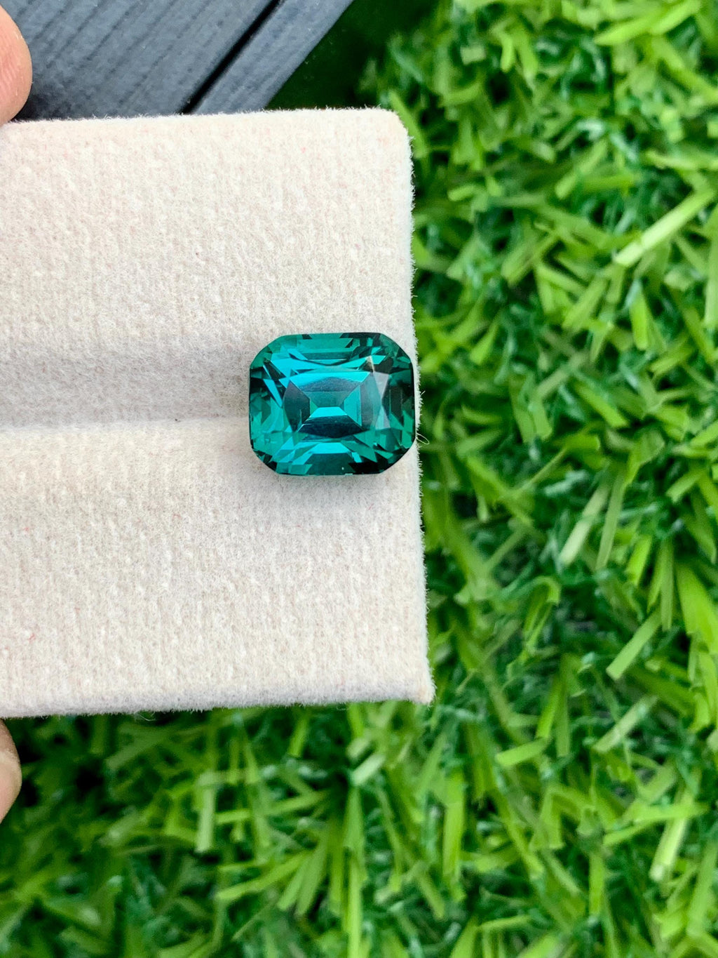 3.75 CT Lagoon Tourmaline Gemstone: Cushion Cut, VVS Clarity