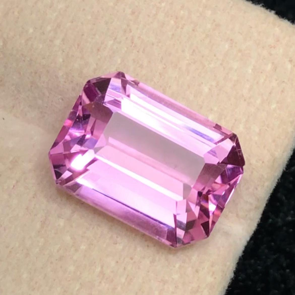 Peach Pink Kunzite 10ct Emerald Cut – Afghanistan Origin