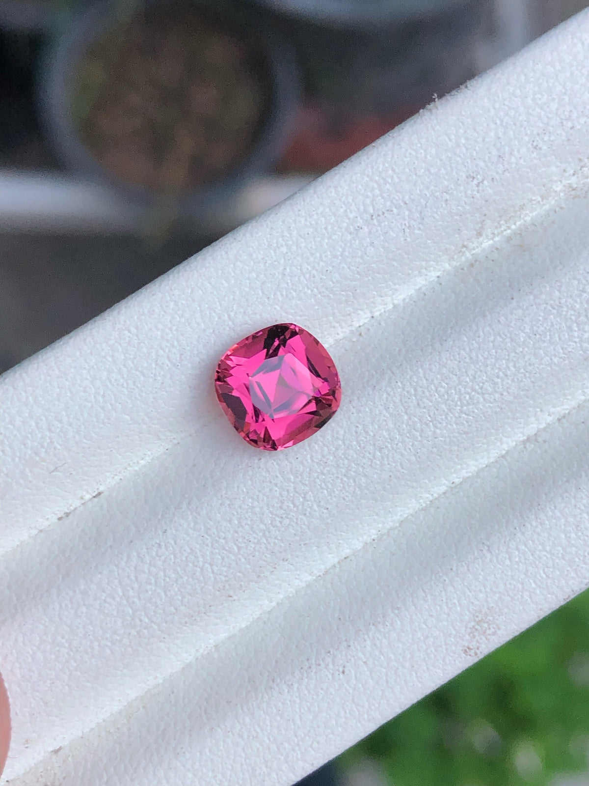 Deep Pink Tourmaline Gemstone: 2.30 Carat Cushion Cut, October Birthstone