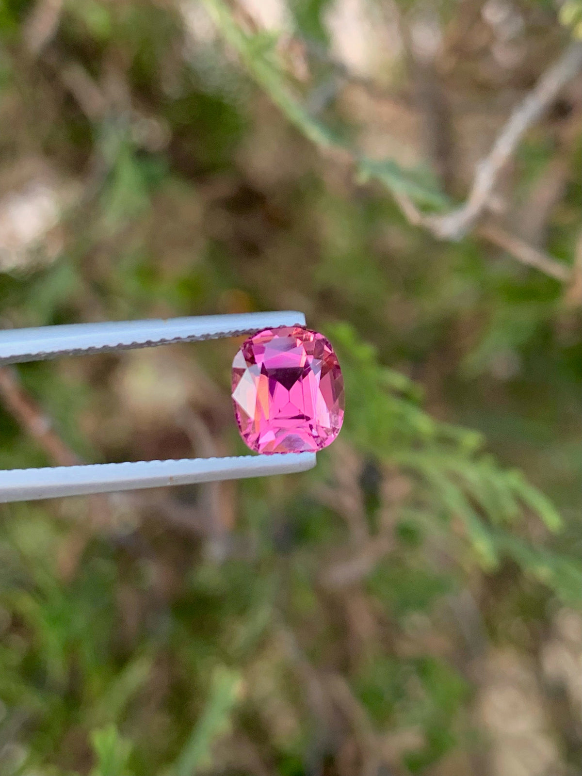 Pink Tourmaline Gemstone: 1.90 CT Cushion Cut, October Birthstone
