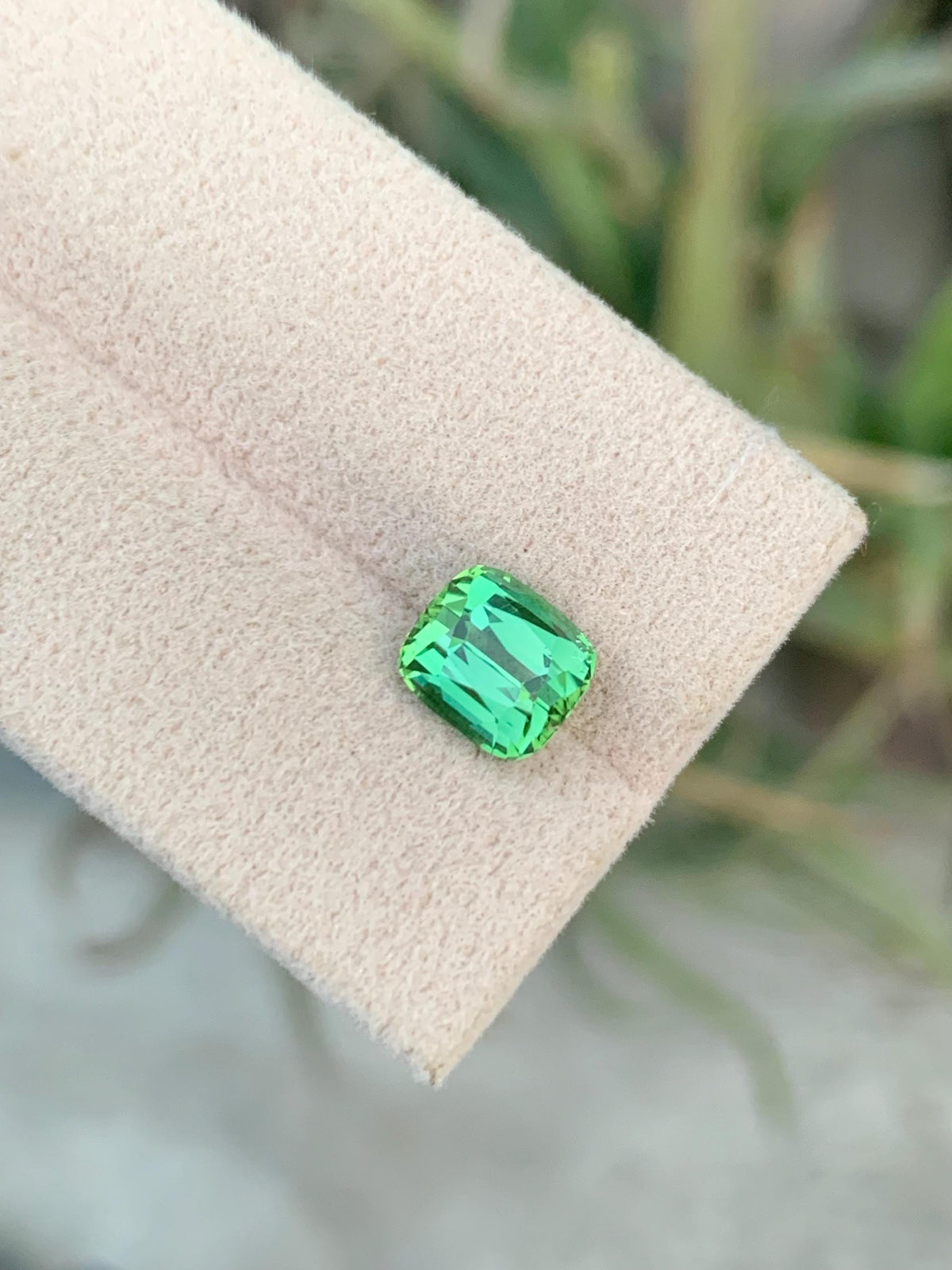 Natural Bluish Green Tourmaline Gemstone: Cushion Cut, 2.55 CT