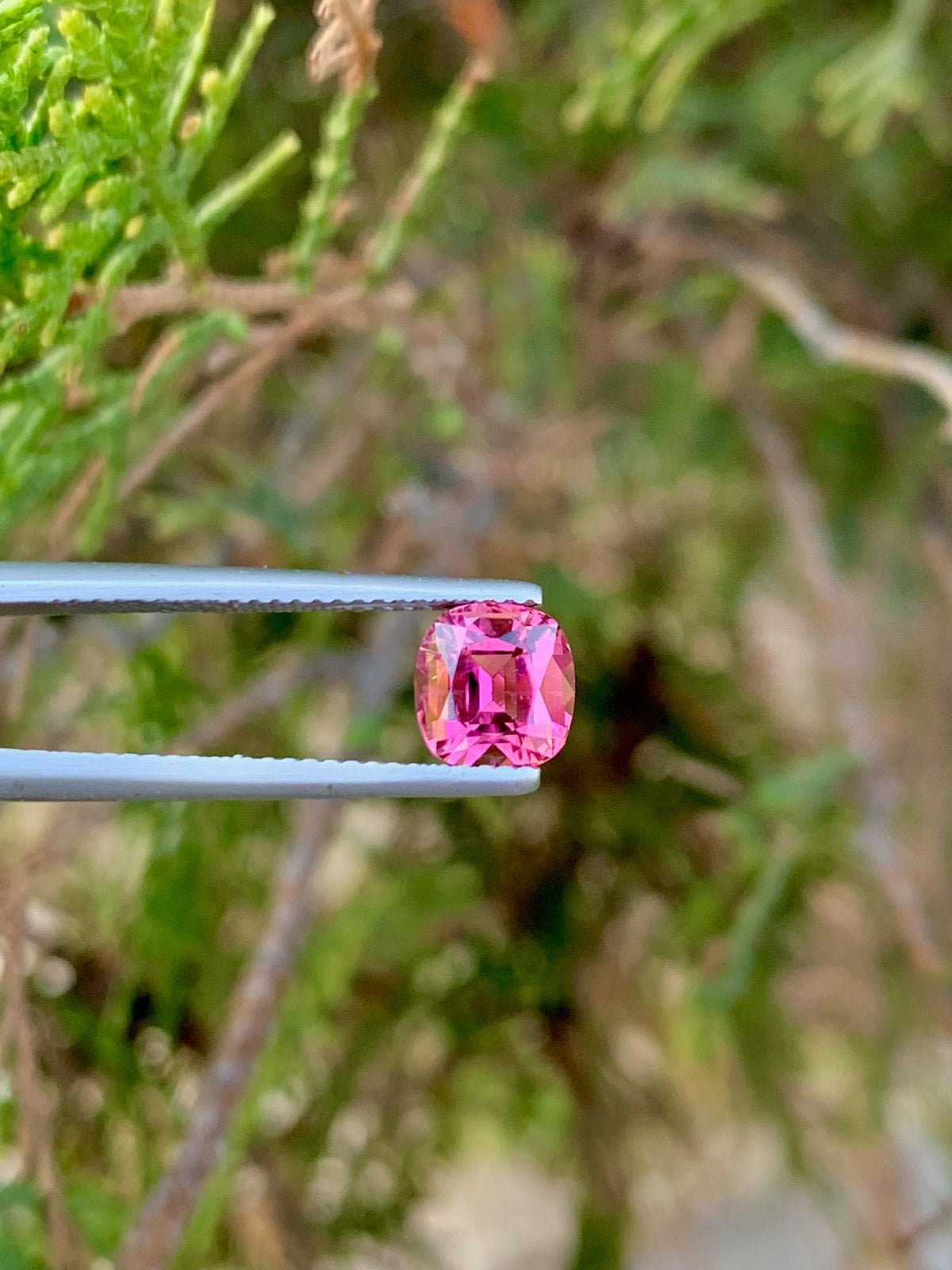 Pink Tourmaline Stone: 1.75 CT Faceted Cushion Cut Gemstone from Afghanistan