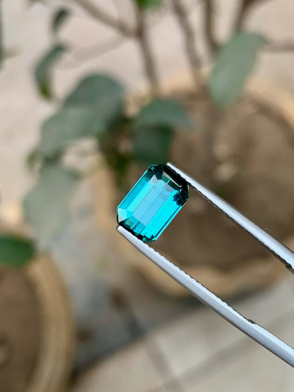 Lagoon Blue Tourmaline Gemstone: Emerald Cut, 2.60 Ct, Afghanistan