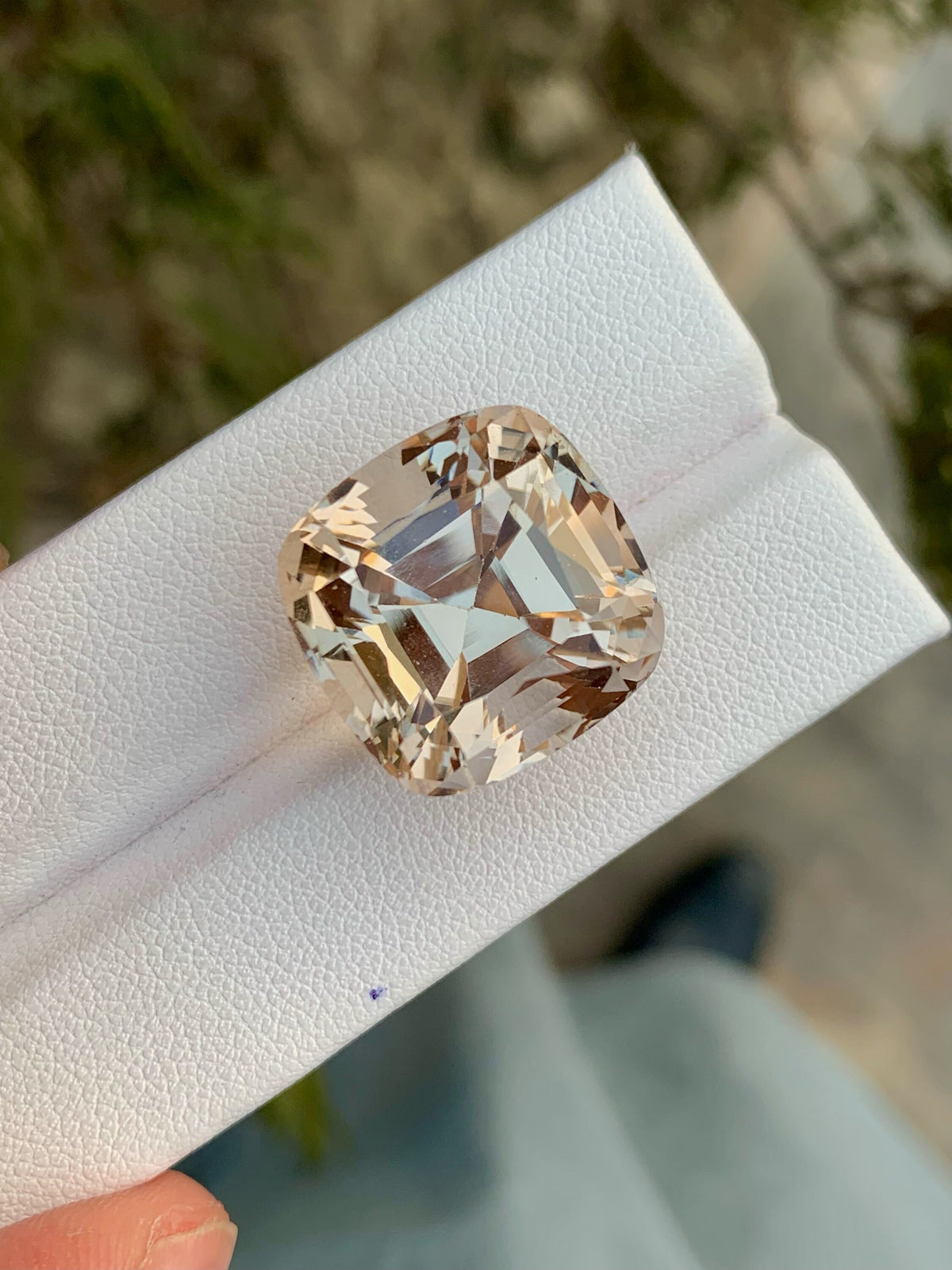 Unheated Imperial Topaz Gemstone: 38.30 CT VVS Cushion Cut